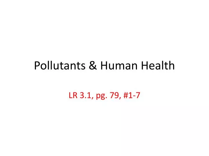 pollutants human health