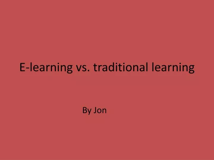 e learning vs traditional learning