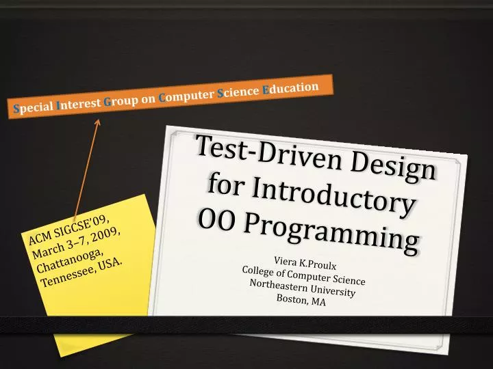 test driven design for introductory oo programming