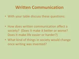 Written Communication