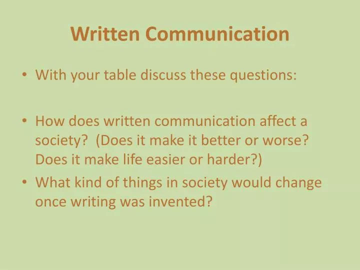 written communication