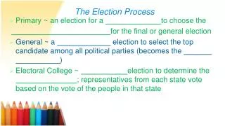 Primary ~ an election for a to choose the for the final or general election