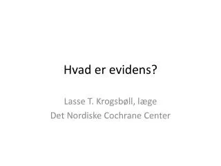 hvad er evidens