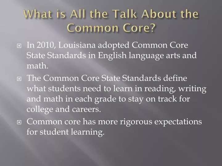 what is all the talk about the common core