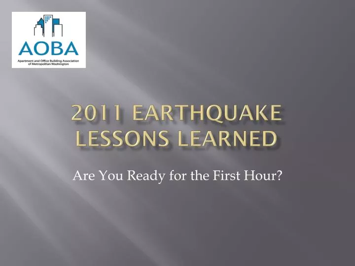 2011 earthquake lessons learned