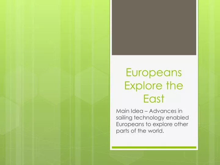 europeans explore the east