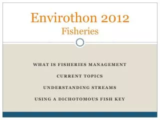 Envirothon 2012 Fisheries