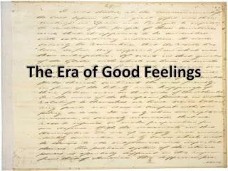 the era of good feelings