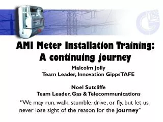 AMI Meter Installation Training: A continuing journey