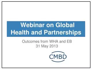 Webinar on Global Health and Partnerships