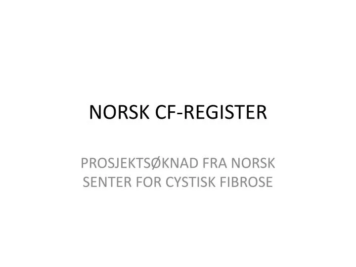 norsk cf register