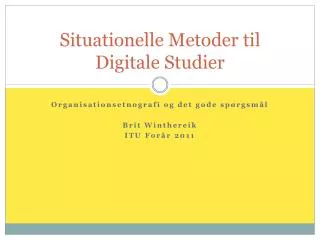 situationelle metoder til digitale studier
