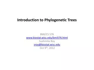 Introduction to Phylogenetic Trees