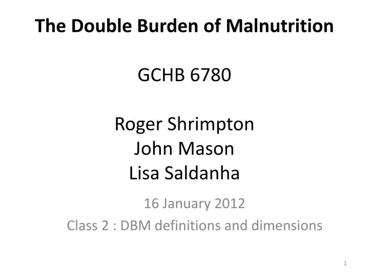 the double burden of malnutrition gchb 6780 roger shrimpton john mason lisa saldanha