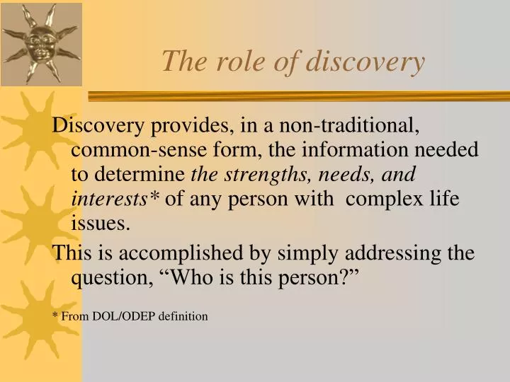 the role of discovery
