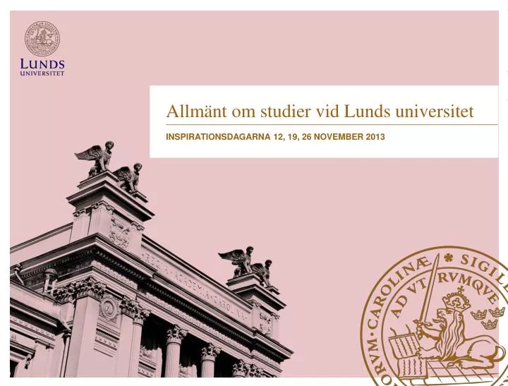 allm nt om studier vid lunds universitet