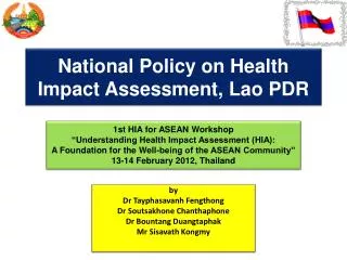 National Policy on Health Impact Assessment, Lao PDR