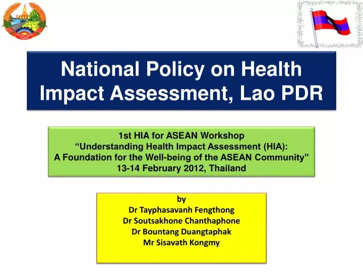 national policy on health impact assessment lao pdr