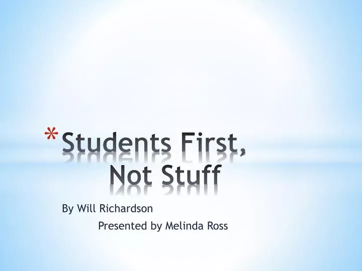students first not stuff