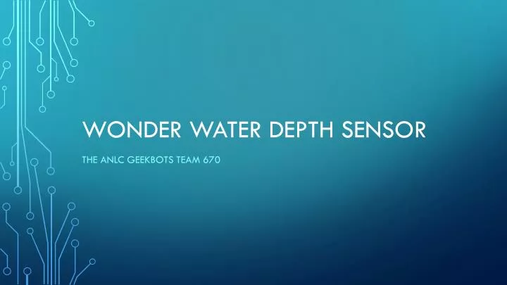 wonder water depth sensor