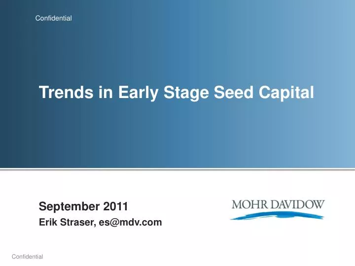 trends in early stage seed capital