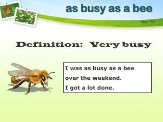 Definition: Very busy