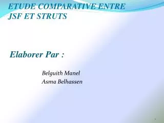 etude comparative entre jsf et struts