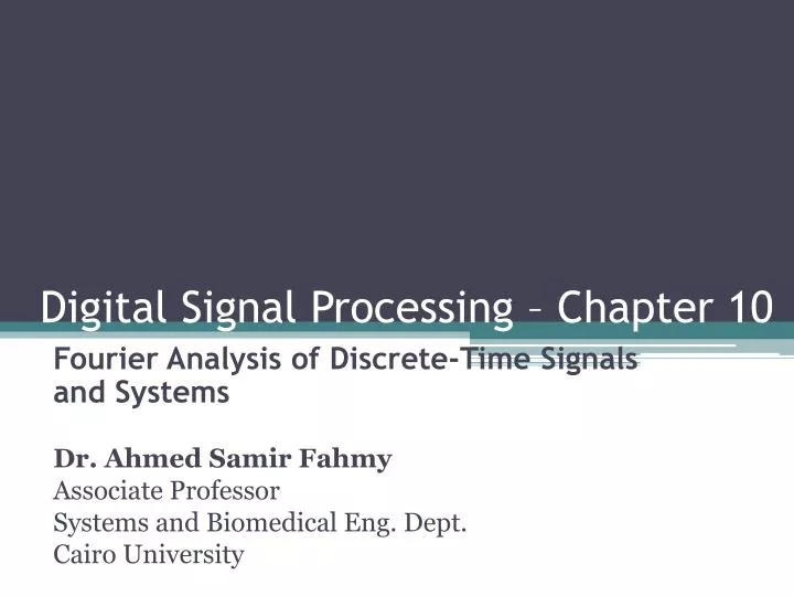 digital signal processing chapter 10