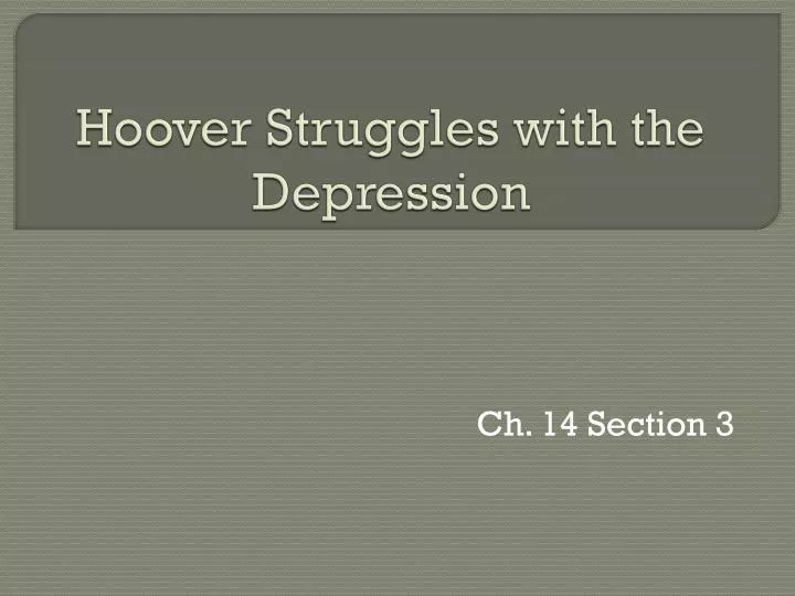 hoover struggles with the depression
