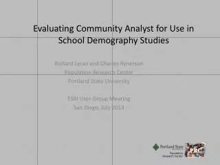 Evaluating Community Analyst for Use in School Demography Studies