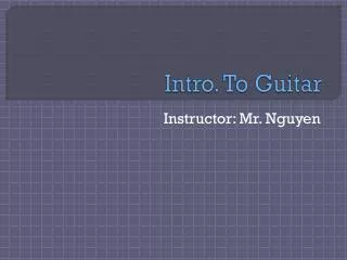 Intro. To Guitar