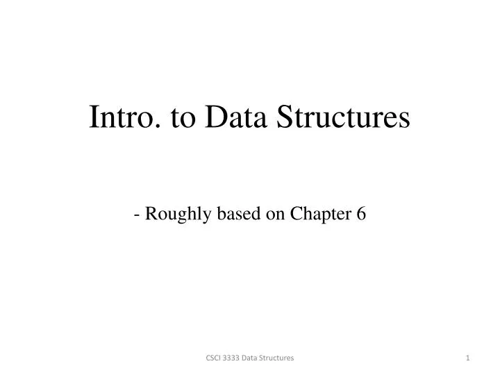 intro to data structures