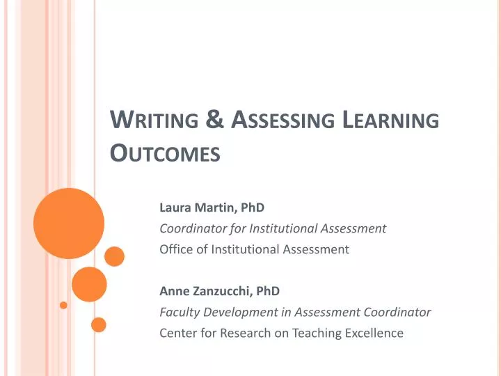 writing assessing learning outcomes