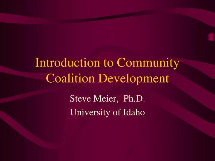 introduction to community coalition development