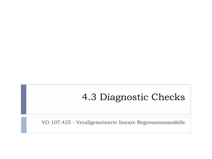 4 3 diagnostic checks