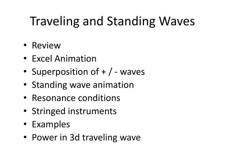 traveling and standing waves
