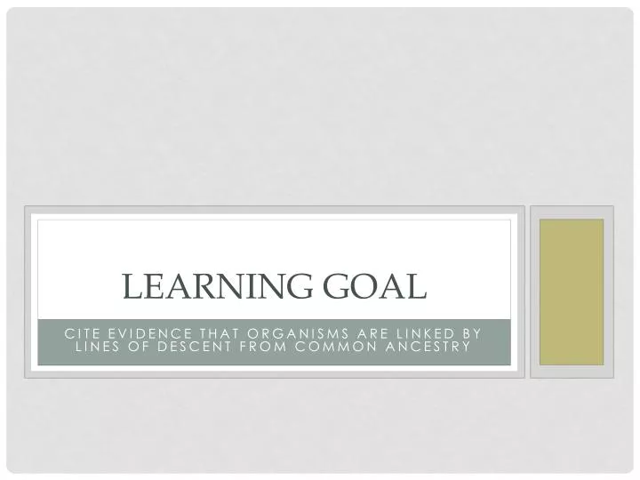 learning goal