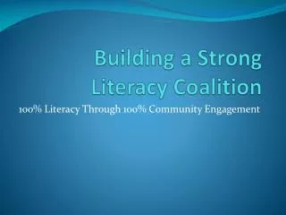 Building a Strong Literacy Coalition