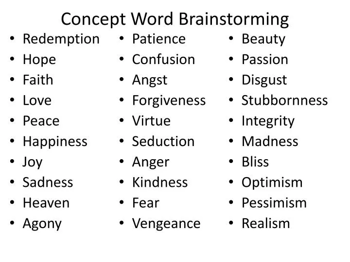 concept word brainstorming