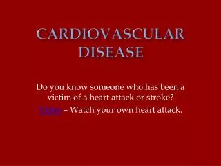 Cardiovascular Disease