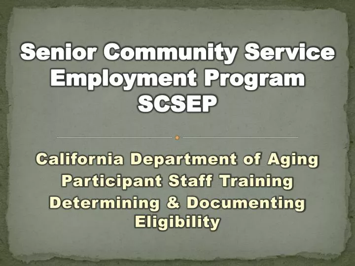 senior community service employment program scsep