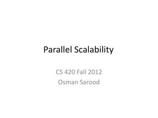 Parallel Scalability