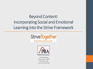 Beyond Content: Incorporating Social and Emotional Learning into the Strive Framework
