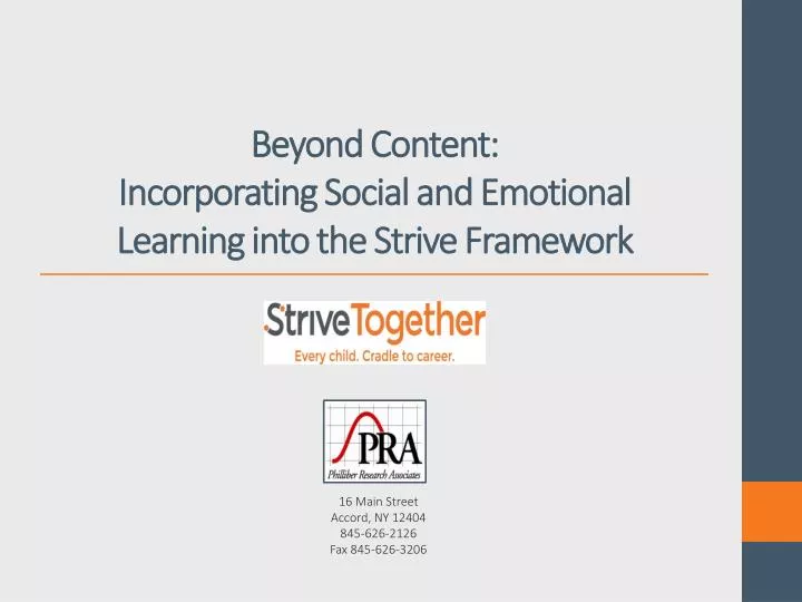 beyond content incorporating social and emotional learning into the strive framework