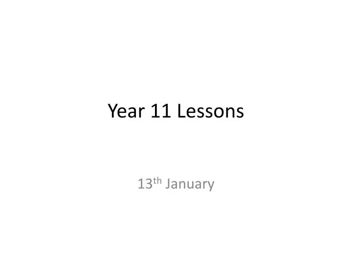 year 11 lessons