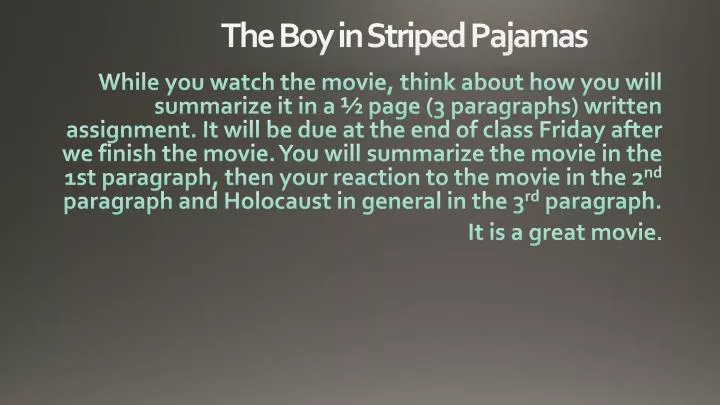 the boy in striped pajamas