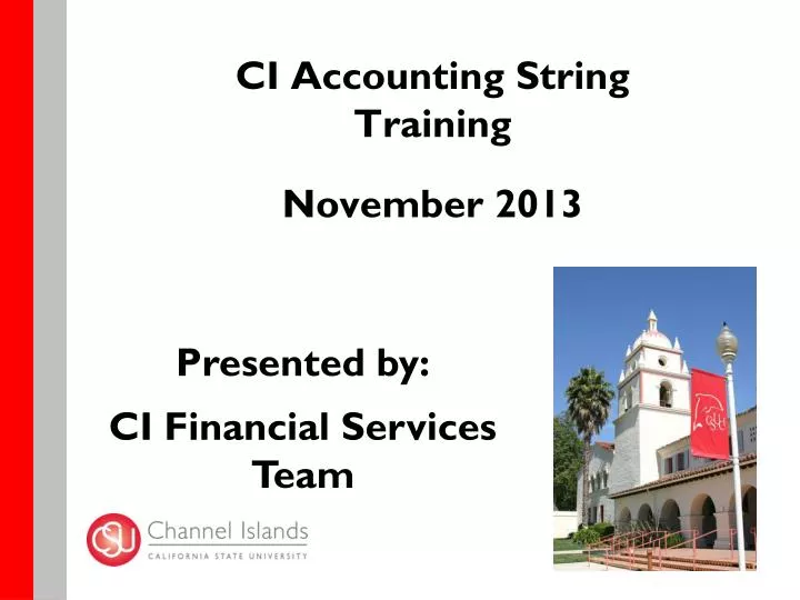 ci accounting string training november 2013