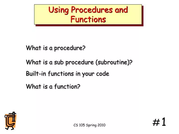using procedures and functions