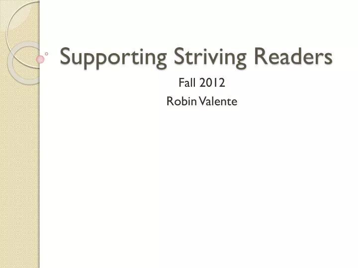 supporting striving readers