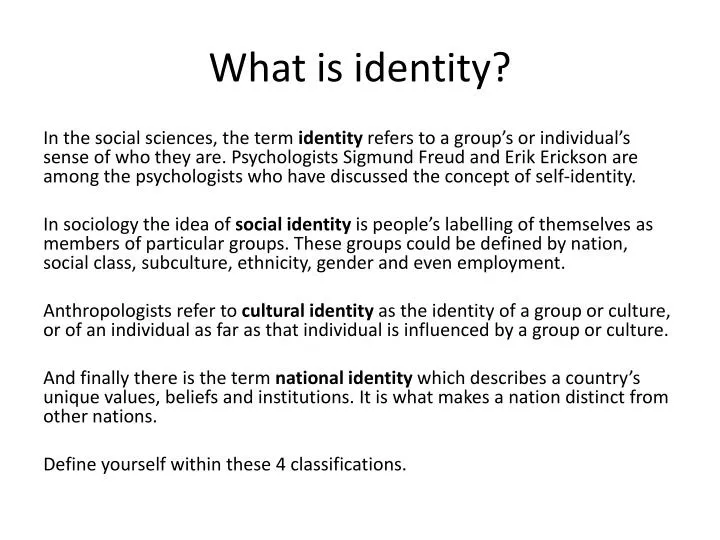 what is identity